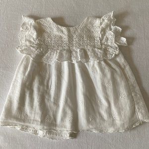 Zara Girl white cotton top